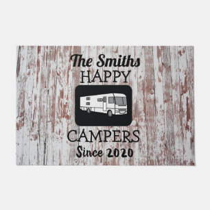 Tapete Porta de Camper RV Classe A com Fundo Barnwood