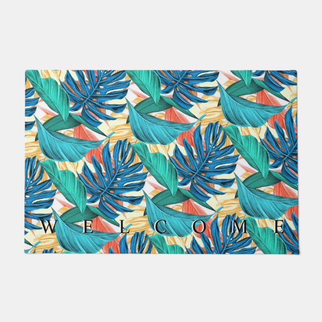 Tapete Porta de Folhas Tropicais (Frente)