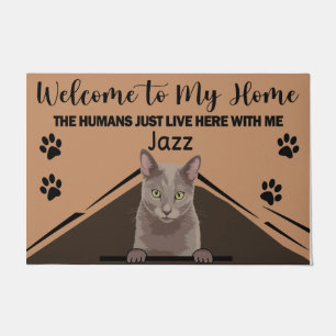 Tapete Porta De Gato Personalizada, Bem-Vindo À Nossa Ca