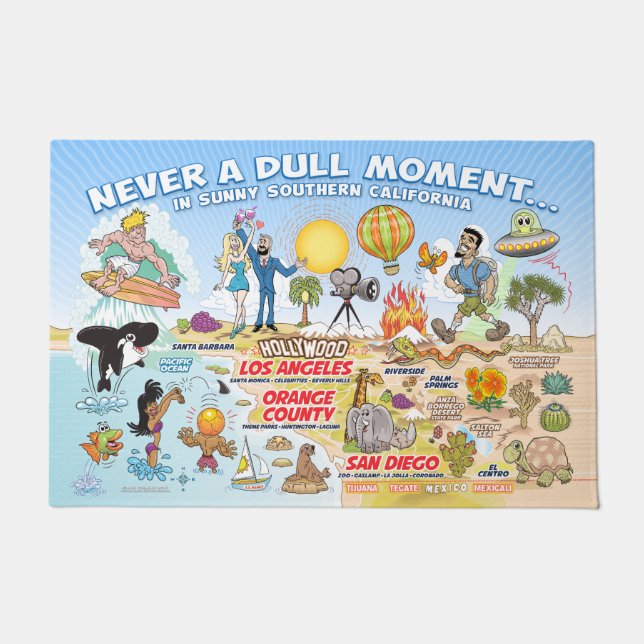 Tapete Porta de Paraíso de Praia 24X36 da Califórnia (Frente)