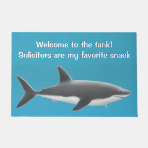 Tapete Porta de Shark Branco de Excelente Personalizável