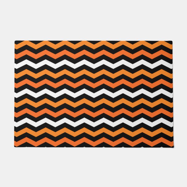 Tapete Porta de Stripe de Chevron Halloween (Frente)