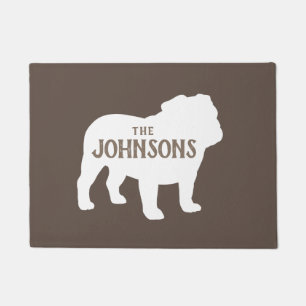 Tapete Porta do Bulldog Silhouette Custom Dog Lover