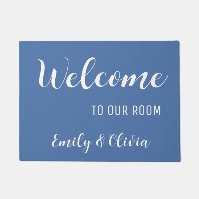 Tapete Porta do dormitório com nome(s) (Frente)