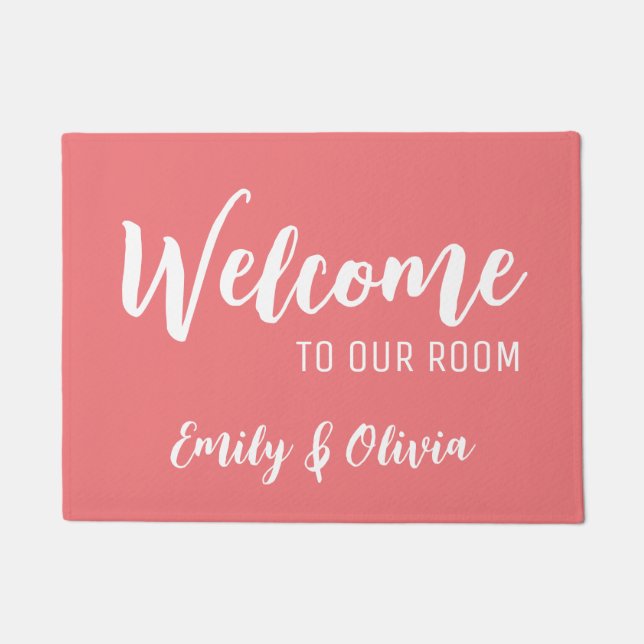 Tapete Porta do dormitório com nome(s) (Frente)