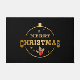 Tapete Porta do Enfeites de natal preto e Dourado
