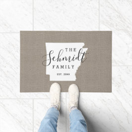 Tapete Porta do Estado do Monograma da Família Arkansas