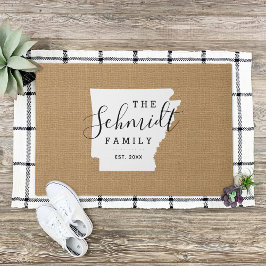 Tapete Porta do Estado do Monograma da Família Arkansas