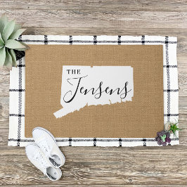 Tapete Porta do Estado do Monograma da Família Connecticu