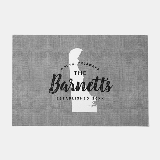 Tapete Porta do Estado do Monograma da Família Delaware (Frente)