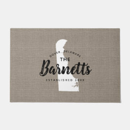 Tapete Porta do Estado do Monograma da Família Delaware