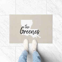 Tapete Porta do Estado do Monograma da Família Louisiana