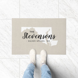 Tapete Porta do Estado do Monograma da Família Maryland