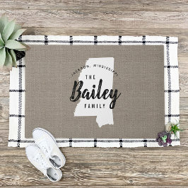 Tapete Porta do Estado do Monograma da Família Mississipp