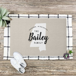 Tapete Porta do Estado do Monograma da Família Mississipp