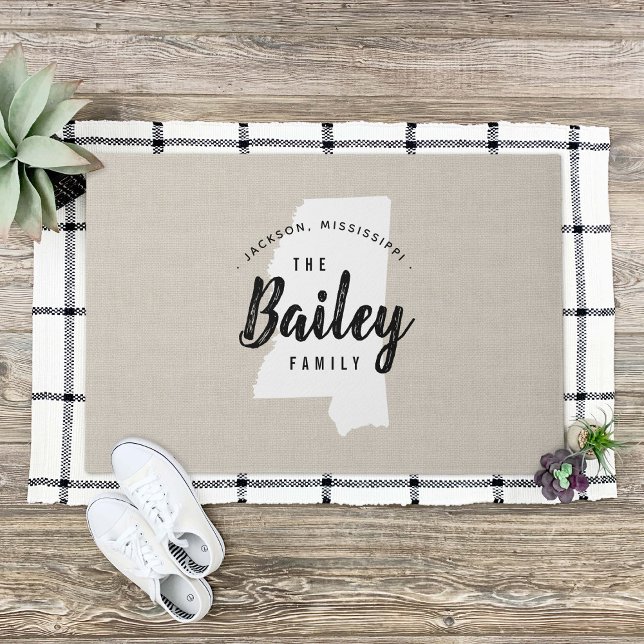 Tapete Porta do Estado do Monograma da Família Mississipp (Criador carregado)