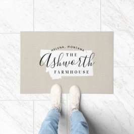 Tapete Porta do Estado do Monograma da Família Montana