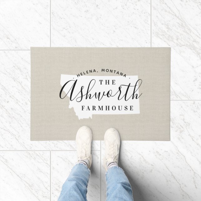 Tapete Porta do Estado do Monograma da Família Montana (Interior)