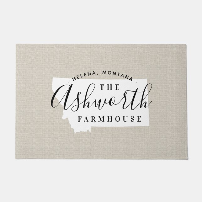 Tapete Porta do Estado do Monograma da Família Montana (Frente)