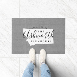 Tapete Porta do Estado do Monograma da Família Montana