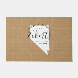 Tapete Porta do Estado do Monograma da Família Nevada