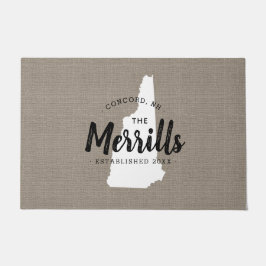 Tapete Porta do Estado do Monograma da Família New Hampsh