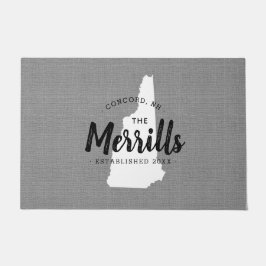 Tapete Porta do Estado do Monograma da Família New Hampsh