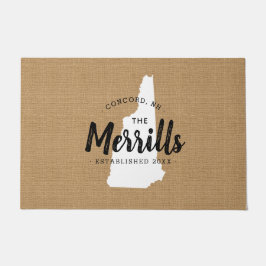 Tapete Porta do Estado do Monograma da Família New Hampsh