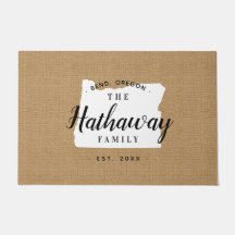 Porta do Estado do Monograma da Família Oregon