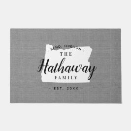 Tapete Porta do Estado do Monograma da Família Oregon