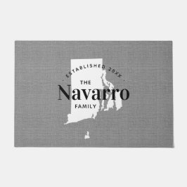 Tapete Porta do Estado do Monograma da Família Rhode Isla