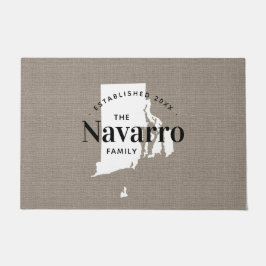 Tapete Porta do Estado do Monograma da Família Rhode Isla