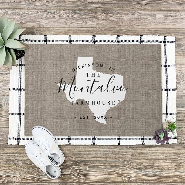 Tapete Porta do Estado do Monograma da Família Texas (Criador carregado)