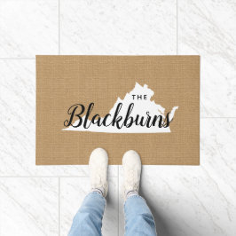 Tapete Porta do Estado do Monograma da Família Virgínia