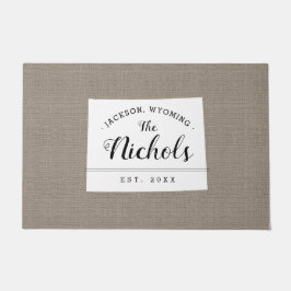 Tapete Porta do Estado do Monograma da Família Wyoming