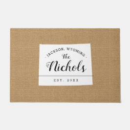 Tapete Porta do Estado do Monograma da Família Wyoming