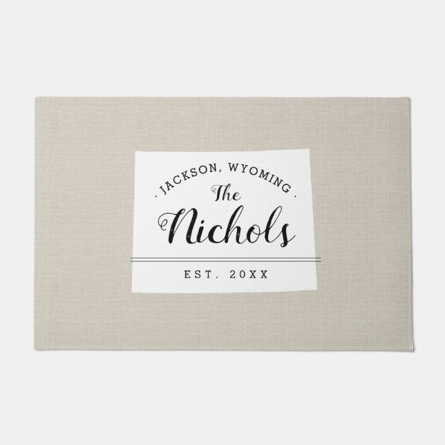 Tapete Porta do Estado do Monograma da Família Wyoming (Frente)