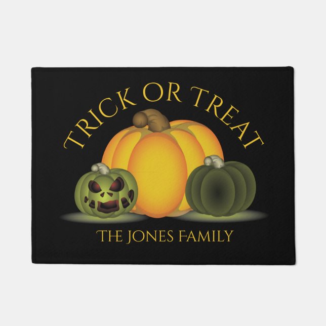 Tapete Porta do Halloween Personalizada com Pumpkins (Frente)