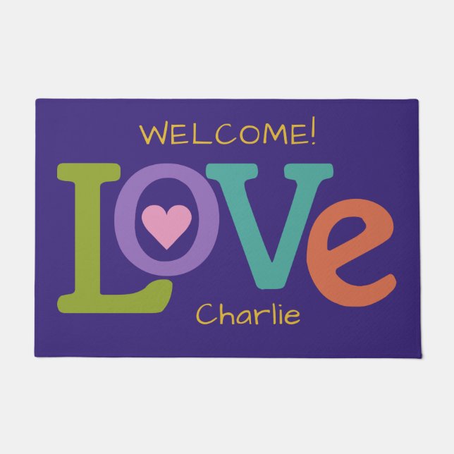 Tapete Porta do nome personalizado Colorir Love (Frente)