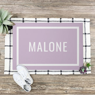 Tapete Porta do Nome Personalizado da Família Lilac Roxo