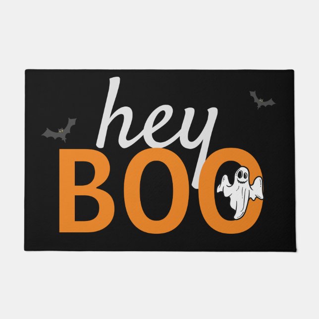 Tapete Porta - hey BOO Ghost / Bats Black (Frente)