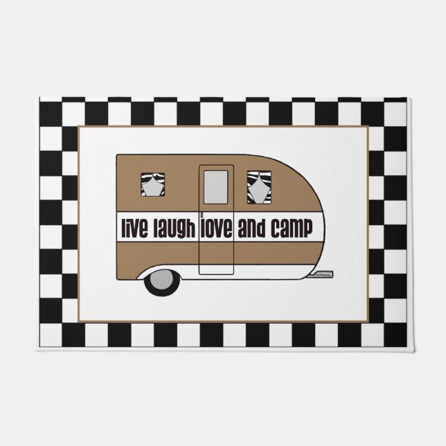 Tapete Porta "Live, Laugh, Love and Camp" (Frente)