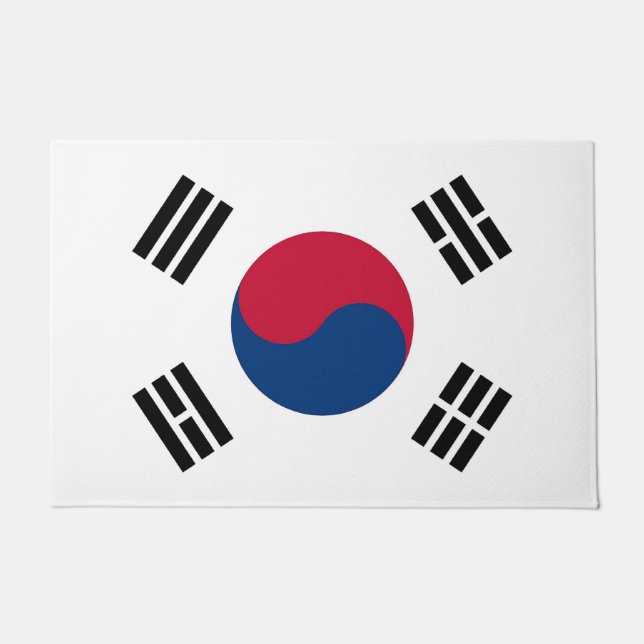 Tapete Porta Mat com Bandeira da Coreia do Sul (Frente)