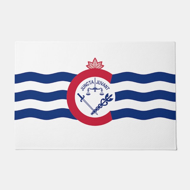 Tapete Porta Mat com Bandeira de Cincinnati (Frente)