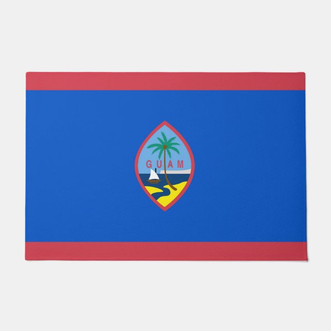 Tapete Porta Mat com Bandeira de Guam, EUA (Frente)