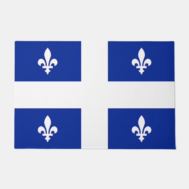 Tapete Porta Mat com Bandeira de Quebec, Canadá (Frente)