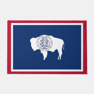 Tapete Porta Mat com Bandeira de Wyoming, EUA