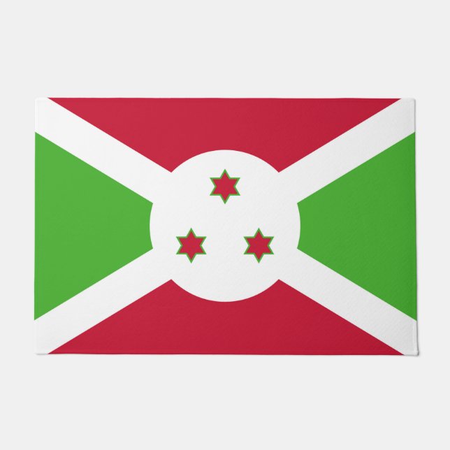 Tapete Porta Mat com Bandeira do Burundi (Frente)