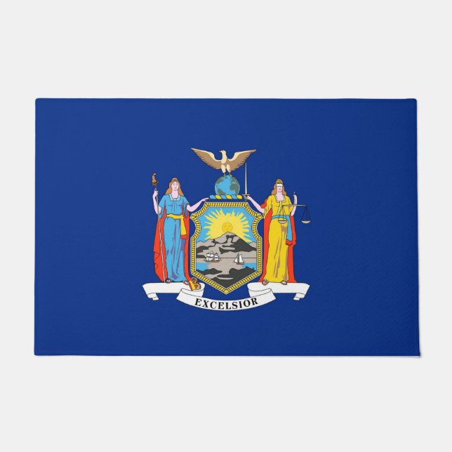 Tapete Porta Mat com Bandeira do Estado de Nova Iorque, E (Frente)