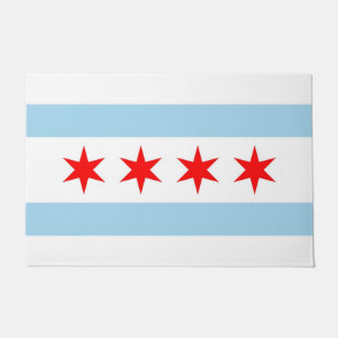 Tapete Porta Mat com Flag de Chicago, Illinois